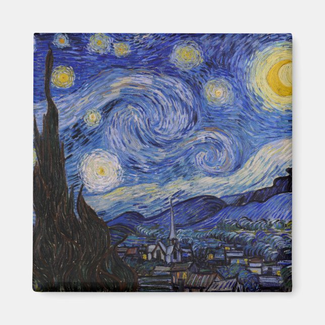 Vincent Van Gogh - Den stjärnklara natten Magnet (Framsidan)