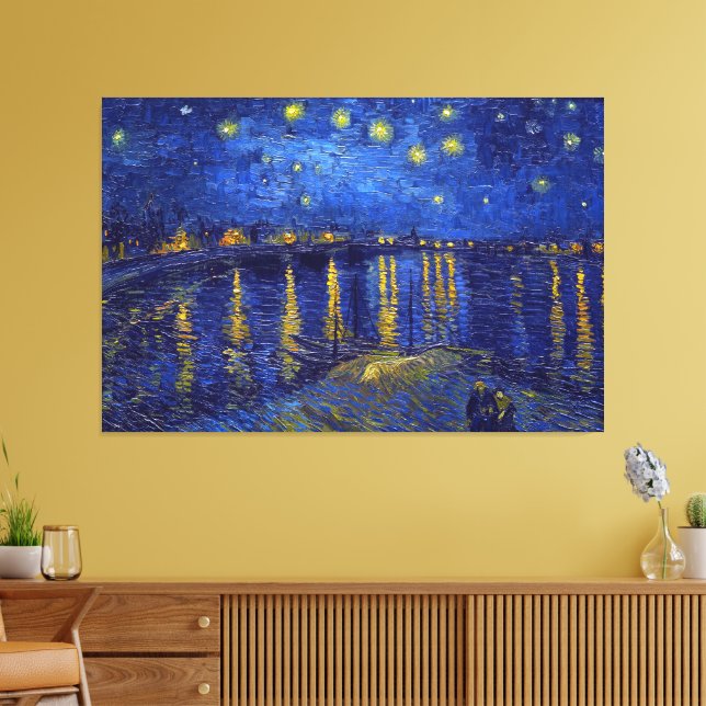 Vincent Van Gogh, Den stjärnklara natten målning Canvastryck (Insitu (Vardagsrum))