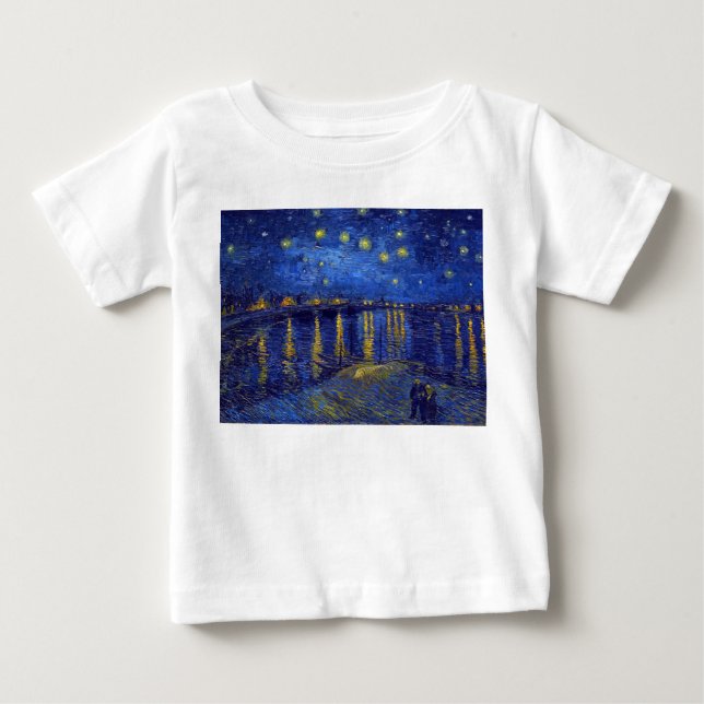 Vincent Van Gogh, Den stjärnklara natten målning T Shirt (Framsida)