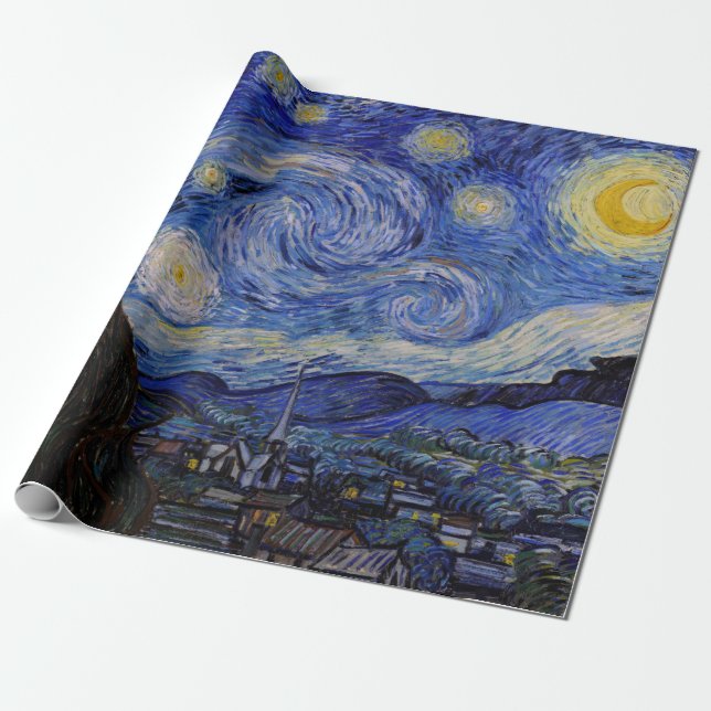 Vincent Van Gogh - Den stjärnklara natten Presentpapper (Utrullad)