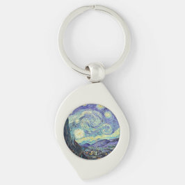 Vincent Van Gogh Den Stjärnklara Natten Swirl Silverfärgad Nyckelring