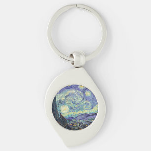 Vincent Van Gogh Den Stjärnklara Natten Swirl Silverfärgad Nyckelring