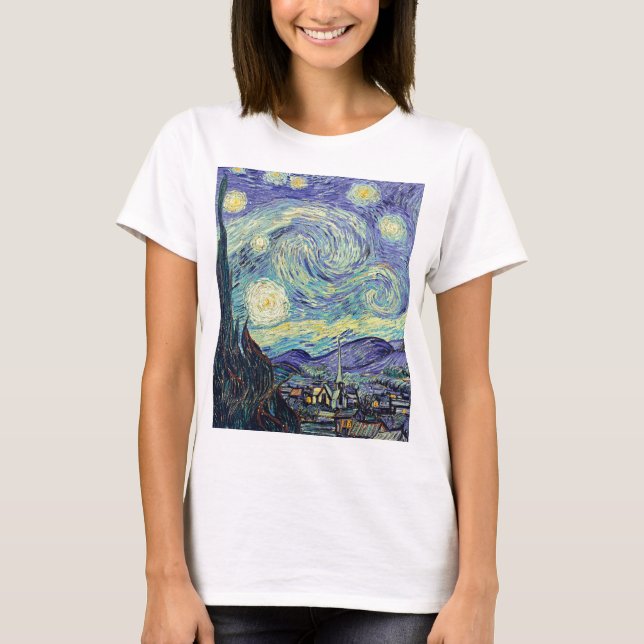 Vincent Van Gogh Den Stjärnklara Natten   T Shirt (Framsida)