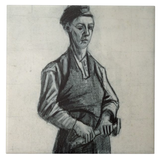 Vincent Van Gogh | den unga hovslagaren, 1882 Kakelplatta (Framsidan)