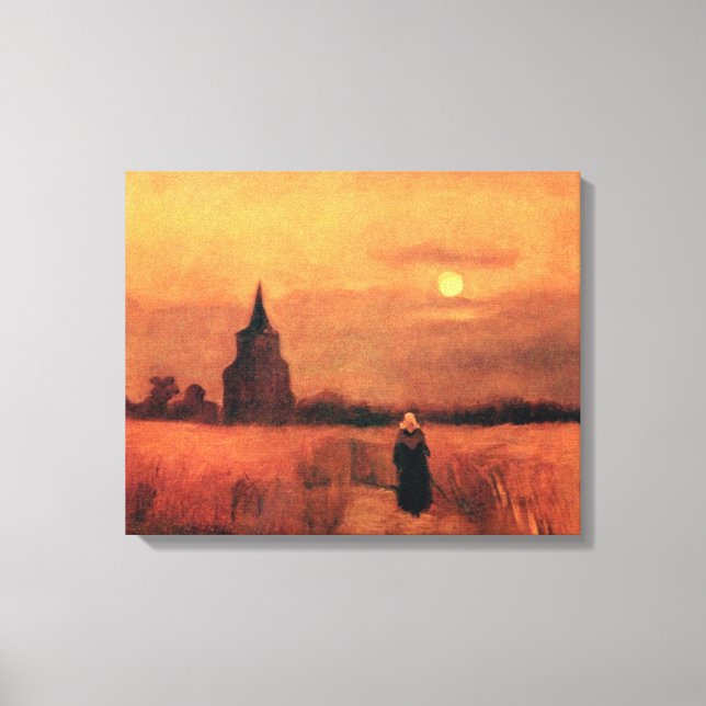 Vincent Van Gogh - Det gamla tornet på fälten Canvastryck (Framsida)