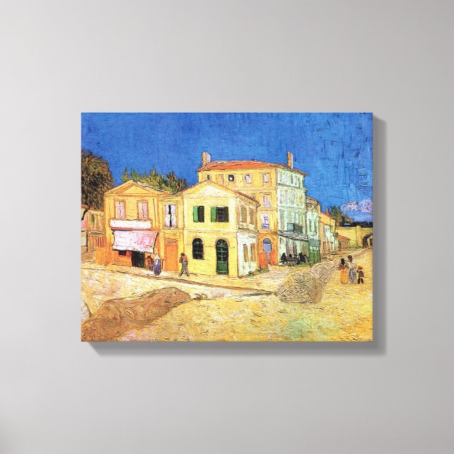 Vincent Van Gogh - Det gula huset - Finkonst Canvastryck (Framsida)