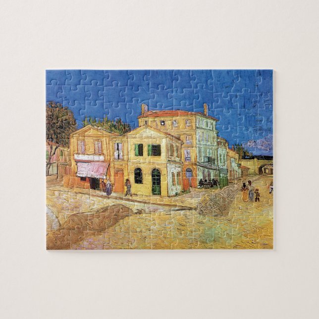 Vincent Van Gogh - Det gula huset - Finkonst Pussel (Horisontell)