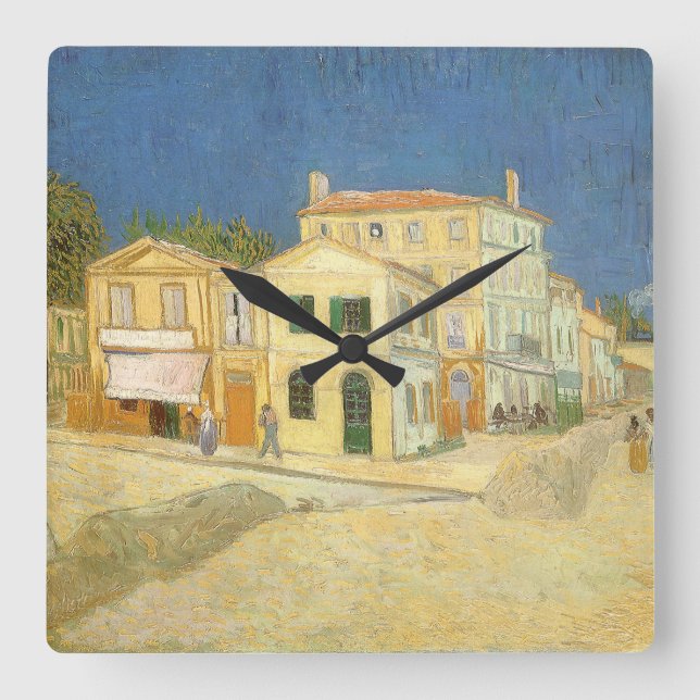 Vincent van Gogh - Det gula huset (gatan) Fyrkantig Klocka (Framsida)