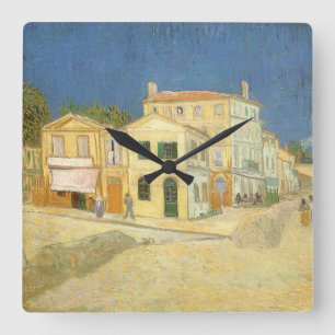 Vincent van Gogh - Det gula huset (gatan) Fyrkantig Klocka