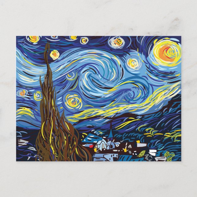 Vincent van Gogh Digital Vector-studie Vykort (Framsida)