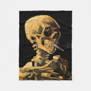 Vincent Van Gogh - Dödskalle med brinnande cigaret Fleecefilt