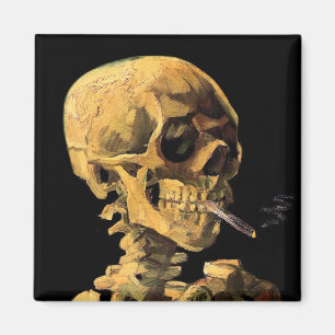Vincent Van Gogh - Dödskalle med brinnande cigaret Magnet
