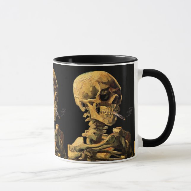 Vincent Van Gogh - Dödskalle med brinnande cigaret Mugg (Höger)