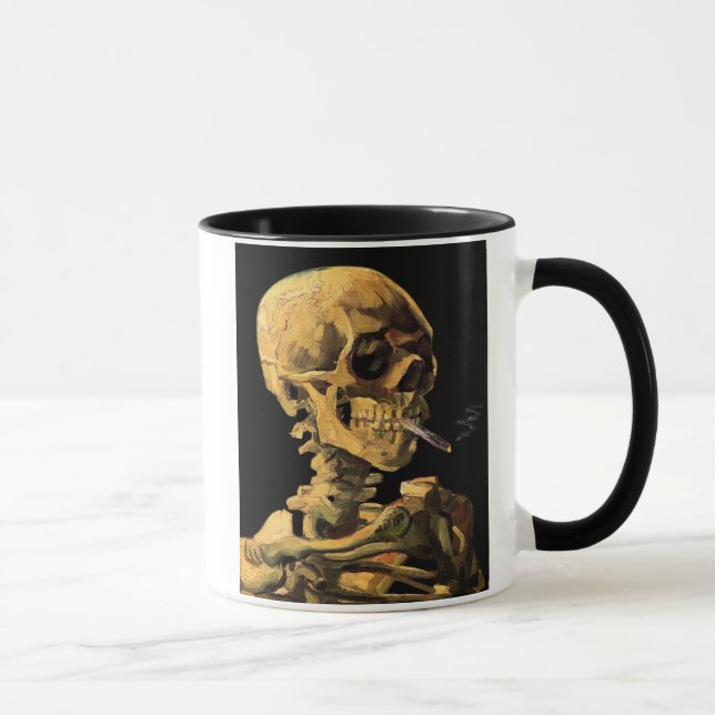 Vincent Van Gogh - Dödskalle med brinnande cigaret Mugg (Höger)