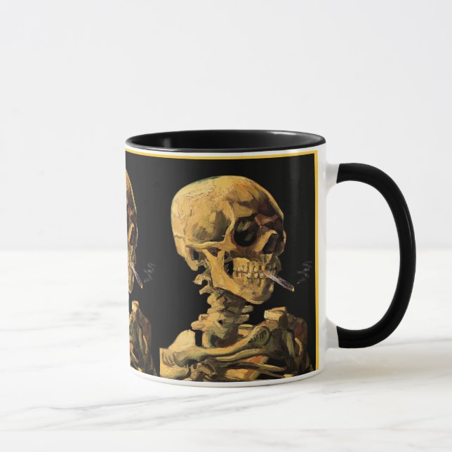 Vincent Van Gogh - Dödskalle med brinnande cigaret Mugg (Höger)