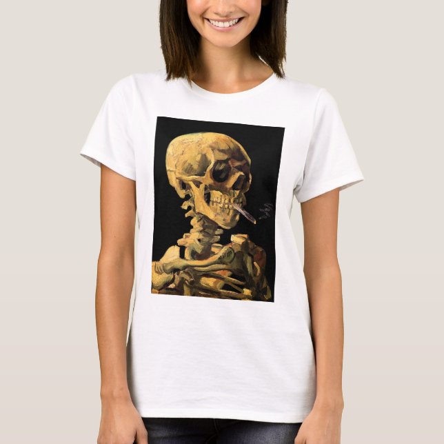 Vincent Van Gogh - Dödskalle med brinnande cigaret Tee (Framsida)