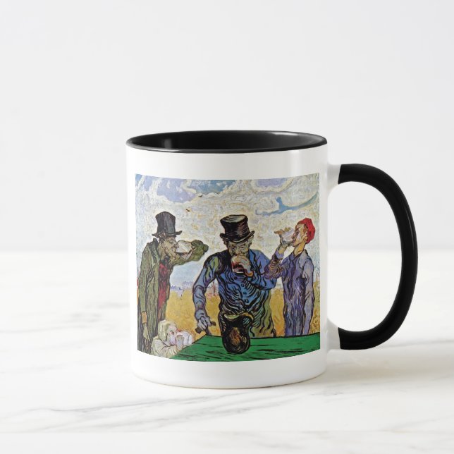 Vincent Van Gogh - Drickande män - Finkonst Mugg (Höger)