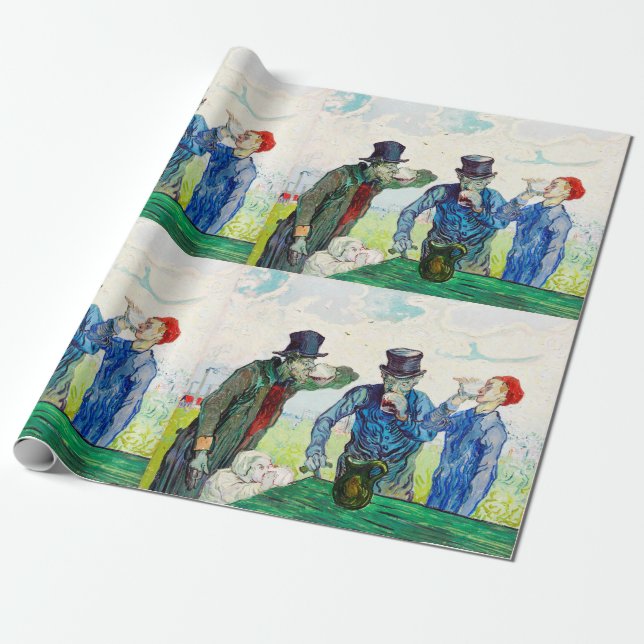 Vincent Van Gogh Drickande Människor Finkonst Presentpapper (Utrullad)