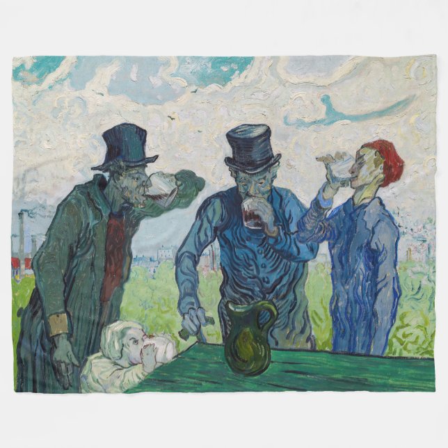 Vincent van Gogh - Drinkers, efter Daumier Fleecefilt (Framsidan (Horisontell))