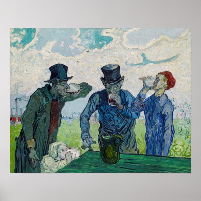 Vincent van Gogh - Drinkers, efter Daumier Poster (Framsidan)