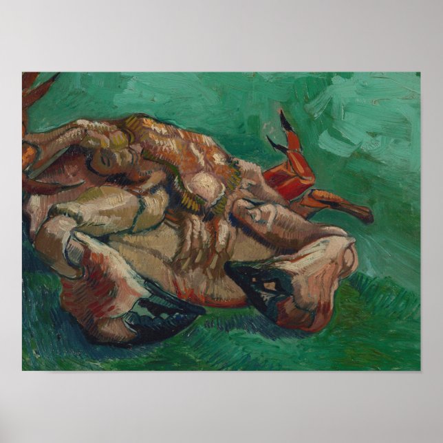 Vincent Van Gogh - en krab på baksidan Poster (Framsidan)