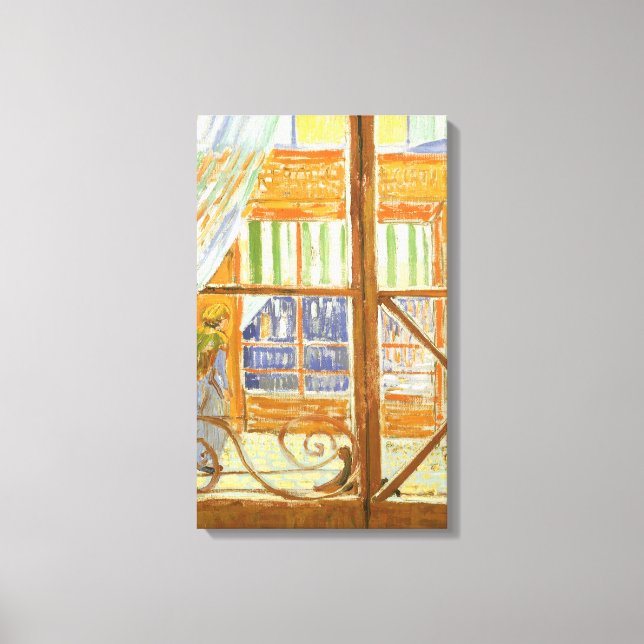 Vincent van Gogh - En slaktarbutiks fönsterutsmyck Canvastryck (Framsida)