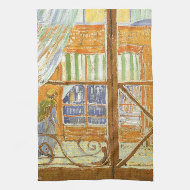 Vincent van Gogh - En slaktarbutiks fönsterutsmyck Kökshandduk (Vertikal)