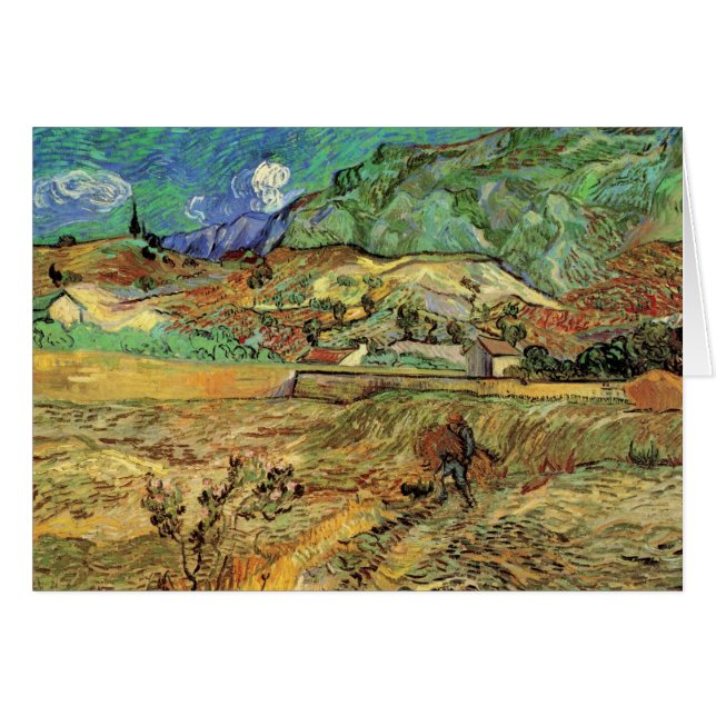 Vincent van Gogh - Enabled Wheat Fält w Peasant Hälsningskort (Framsidan Horizontal)