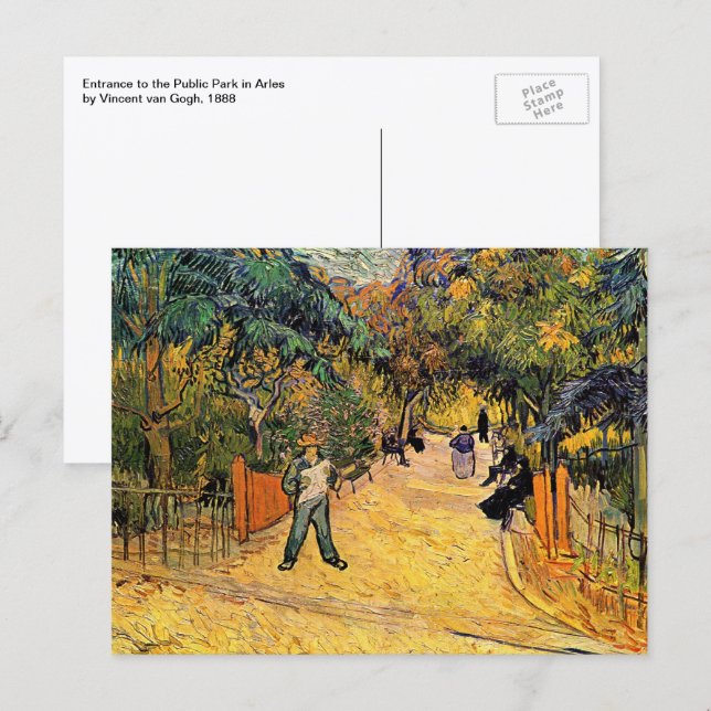 Vincent van Gogh - Entré till offentlig park, Arle Vykort (Fram/baksida)
