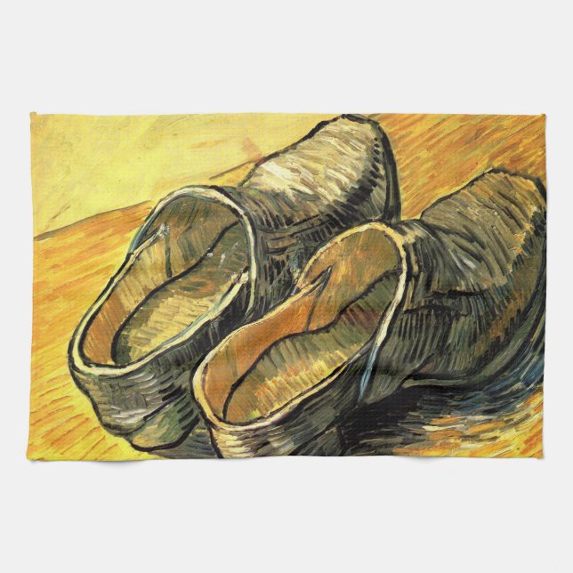 Vincent van Gogh - Ett par läderskor Kökshandduk (Horisontell)