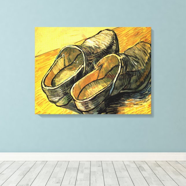 Vincent van Gogh - Ett par lädertraskor Canvastryck (Insitu (trägolv))