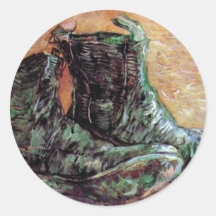 Vincent Van Gogh - Ett par skor Runt Klistermärke