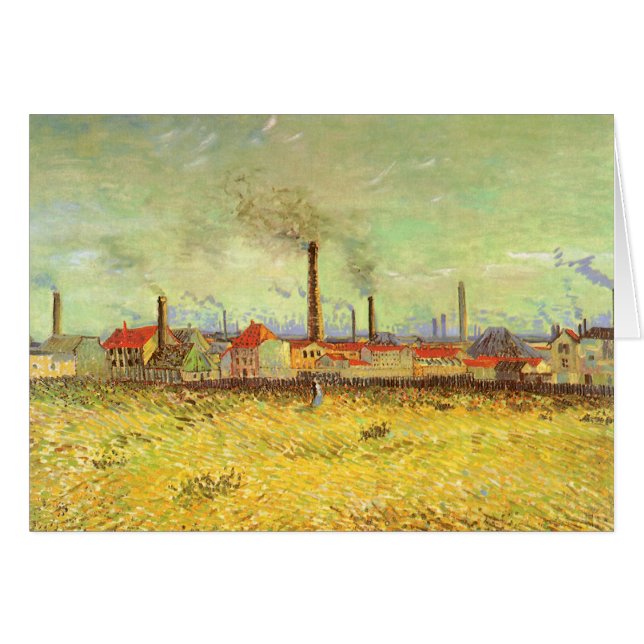 Vincent van Gogh - Fabriker vid Asnières Hälsningskort (Framsidan Horizontal)
