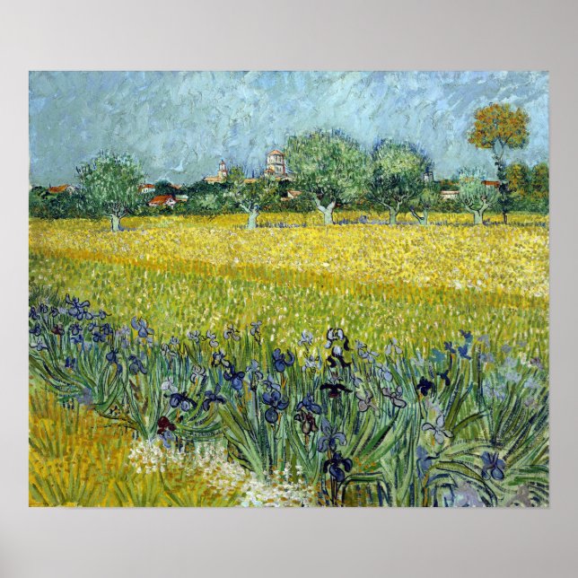 Vincent van Gogh Fält i Flowers nära Arles Poster (Framsidan)