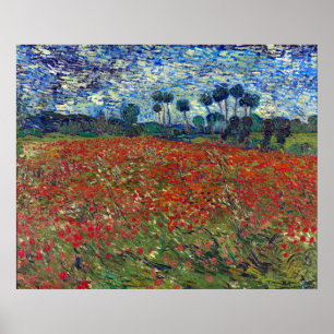 Vincent van Gogh Fält i Poppies Poster