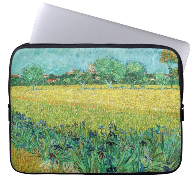 Vincent van Gogh - Fält med irisar nära Arles Laptop Fodral (Framsidan)