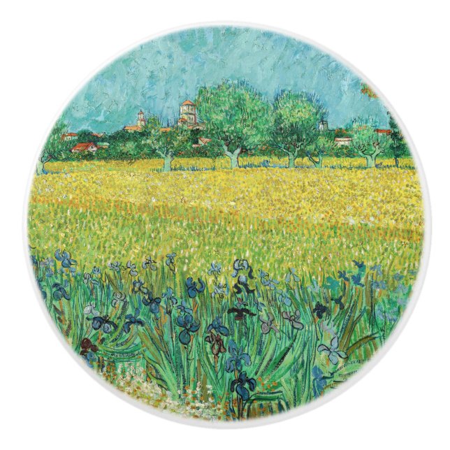Vincent van Gogh - Fält med Irises nära Arles Knopp (Framsidan)