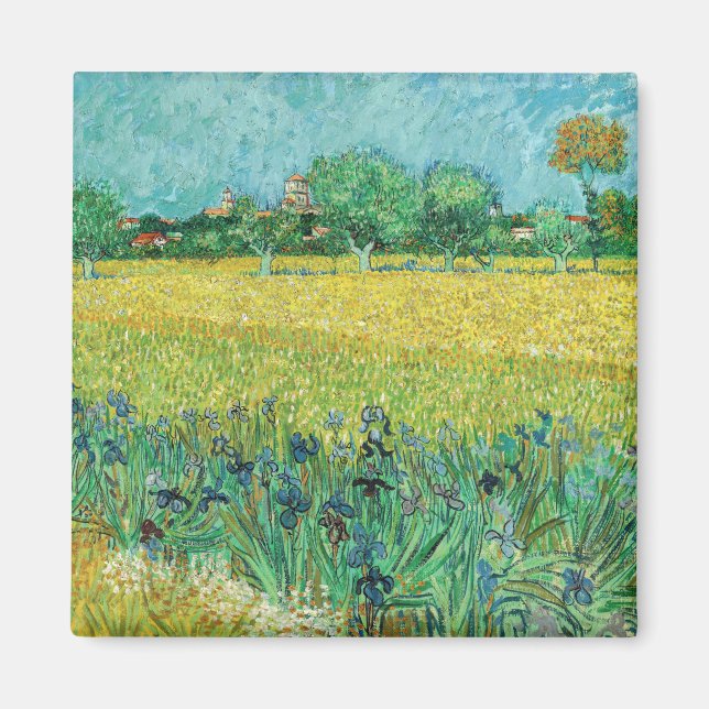 Vincent van Gogh - Fält med Irises nära Arles Magnet (Framsidan)