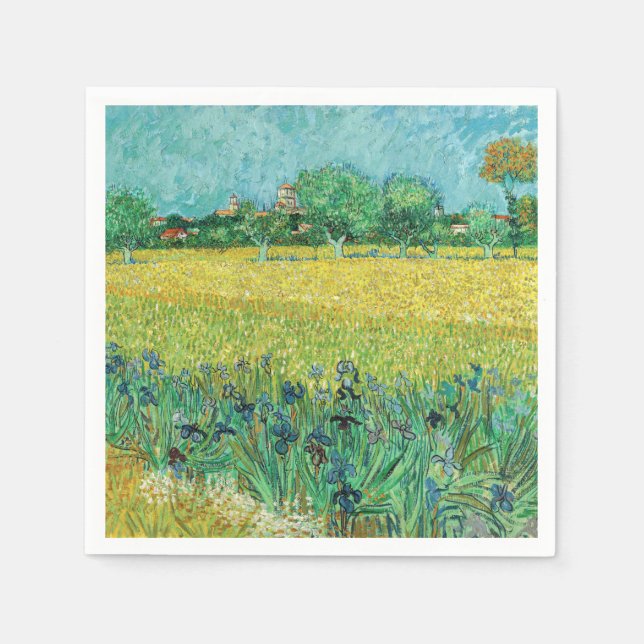 Vincent van Gogh - Fält med Irises nära Arles Pappersservett (Framsidan)