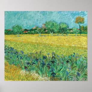 Vincent van Gogh - Fält med Irises nära Arles Poster