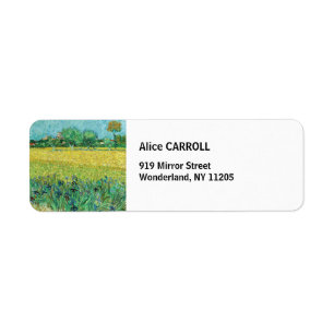 Vincent van Gogh - Fält med Irises nära Arles Returadress Etikett