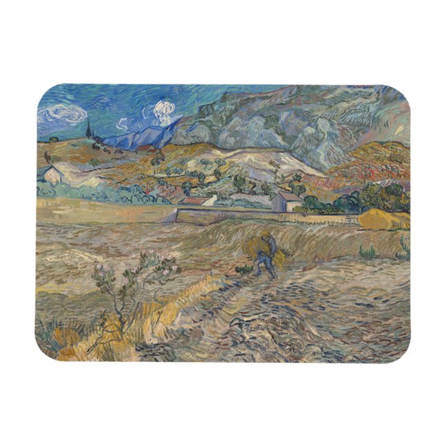 Vincent Van Gogh, Fält med Peasant Magnet (Horisontell)