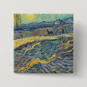 Vincent van Gogh - Fält med plöjande jordbrukare Knapp