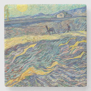 Vincent van Gogh - Fält med plöjande jordbrukare Stenunderlägg