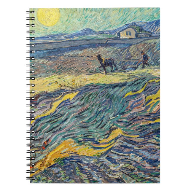 Vincent van Gogh - Fält med plöjda bönder Anteckningsbok (Framsidan)