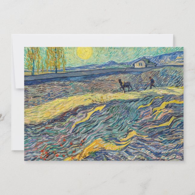 Vincent van Gogh - Fält med plöjda bönder Inbjudningar (Framsida)