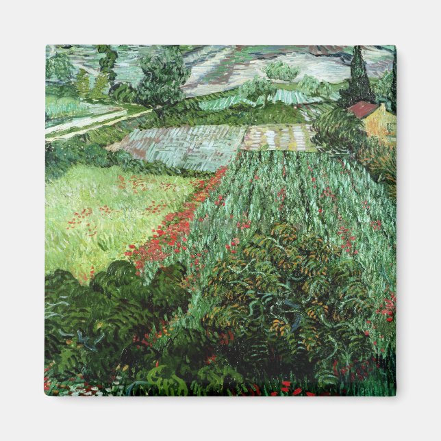 Vincent van Gogh | Fält med Poppies, 1889 Magnet (Framsidan)