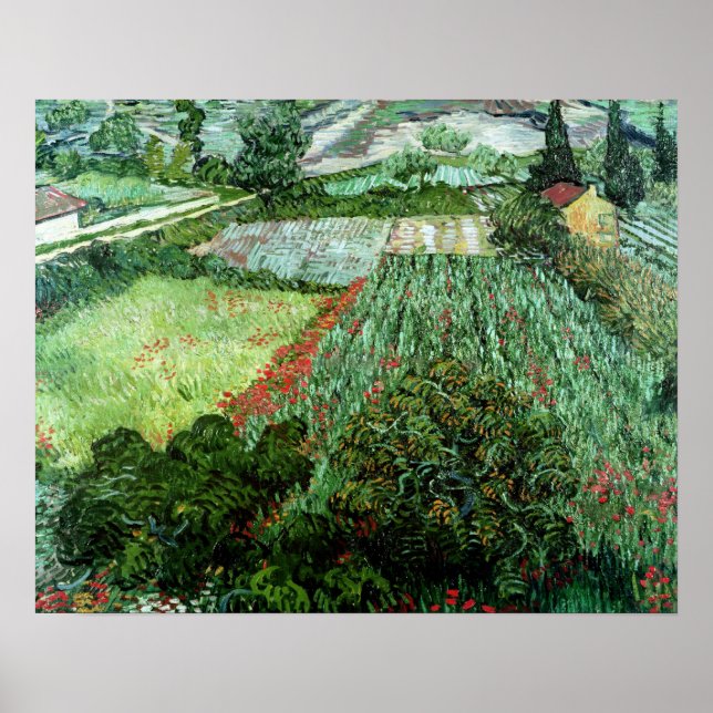 Vincent van Gogh | Fält med Poppies, 1889 Poster (Framsidan)