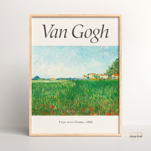 Vincent van Gogh Fält med Poppies Art Print Poster