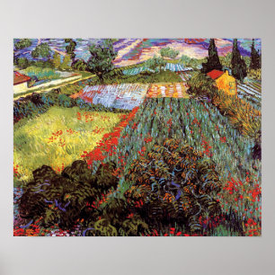 Vincent Van Gogh - Fält med vallmoskålar Finkonst Poster